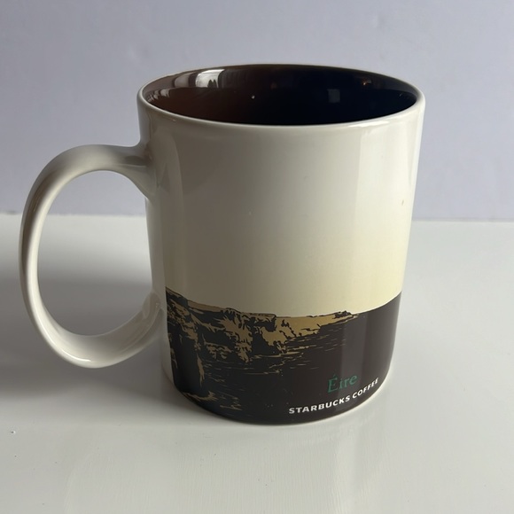 Starbucks Ireland (Eire) Mug 2015 brown, beige & green Cliffs of Moher & harp - Picture 2 of 4